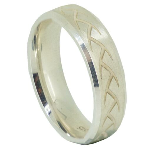 6mm Wedding Ring W7515 | Gents Pattern - Laser Engraving Wedding Ring